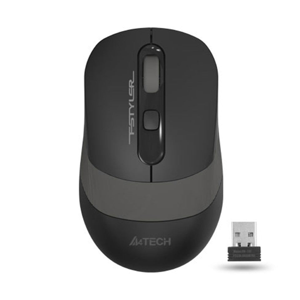 A4Tech Fstyler Fg10 Optical Wireless Mouse Grey 2.4ghz Nano USB Win 10/11 Pc Laptop Work Office