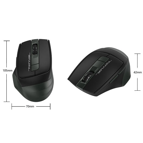 A4Tech Fstyler Fb35 Bluetooth & 2.4g Wireless Mouse Midnight Green