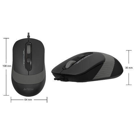 A4Tech Fstyler Fm10 Wired Mouse USB Grey