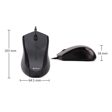 A4Tech N-400-1 V Track USB Wired Mouse Glossy Grey