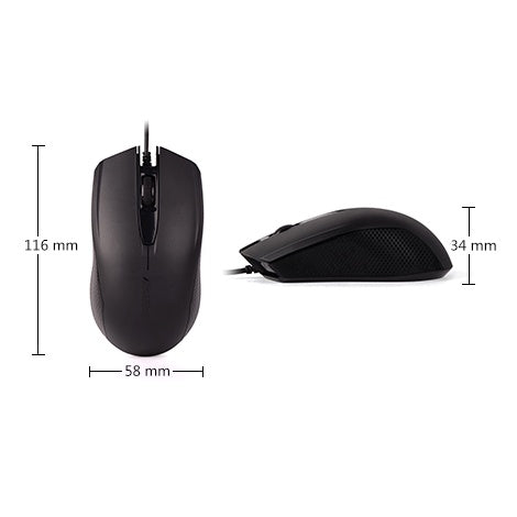 A4Tech Op-760 Optical Wired USB Mouse Black