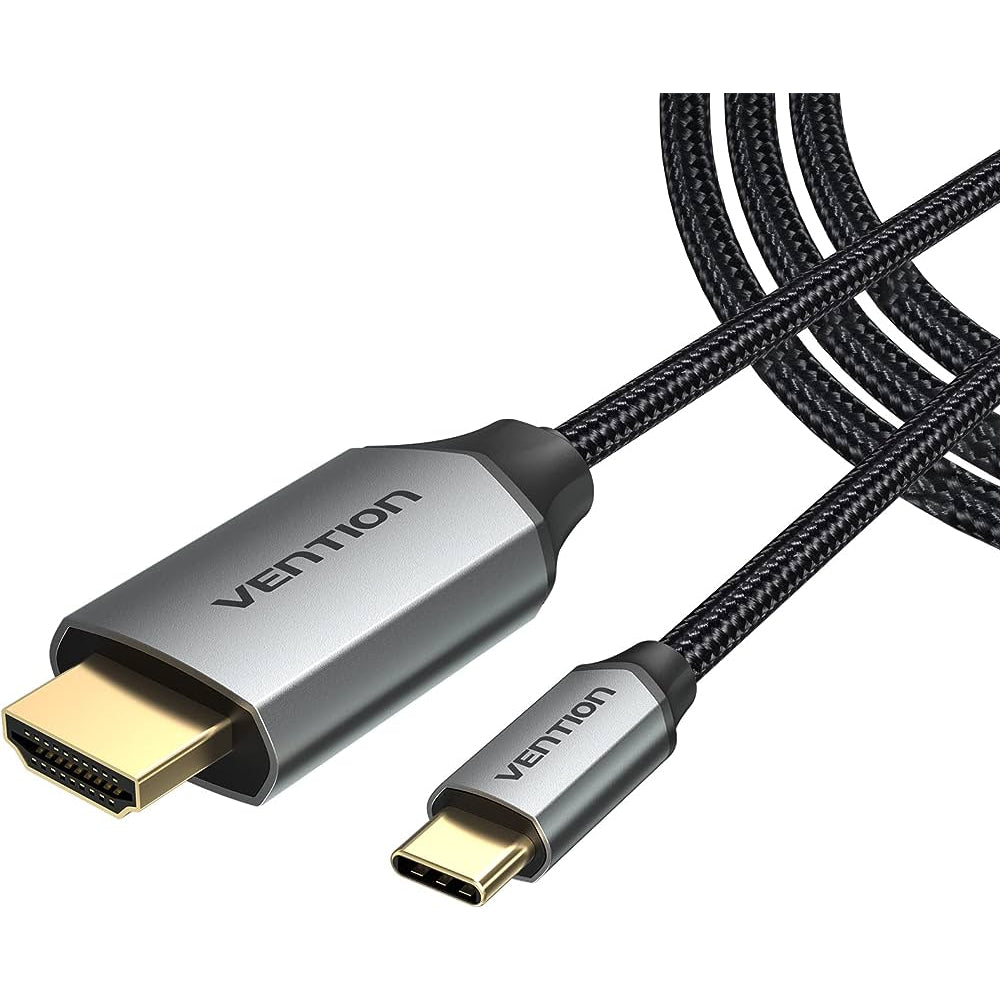 Vention 2M USB-C to HDMI Cable 4K@60Hz HDCP 2.2 PVC Cotton Braided Aluminum Alloy Black CRBBH