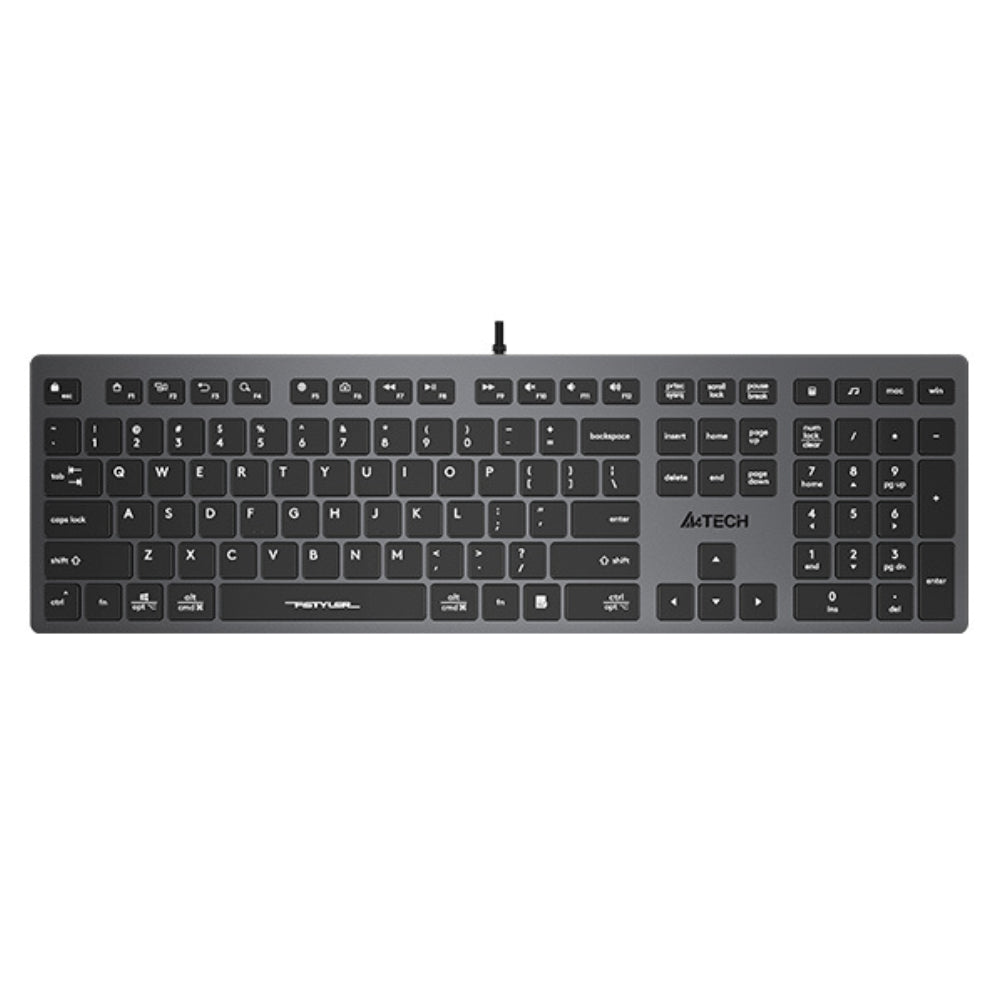 A4Tech Fstyler FX50 Low Profile Scissor Switch Keyboard  Wired USB Grey