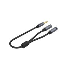 UNITEK Dual Audio Headphone Splitter 3.5mm Male To 2x35mm Female Cable Grey Y-C956abk