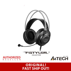 A4Tech FH200i Conference Over-Ear Headphone with Noise Cancelling Mic & Dual Jack Adapter Grey