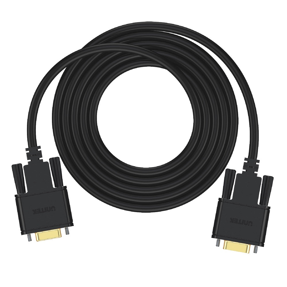UNITEK Db9 Rs232 (9 Pin) Male To Serial Cable Black 1.5m Y-C702abk