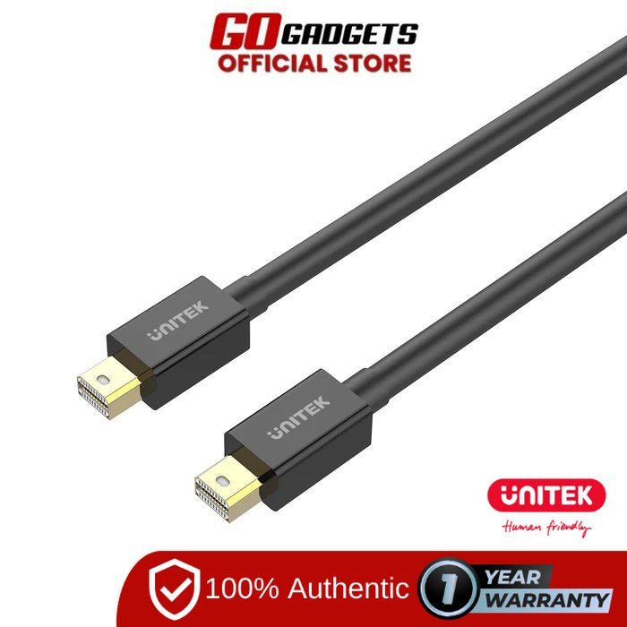UNITEK Mini Display Port Male To Male 1.2 4k 60hz Cable Black 2m Y-C613bk