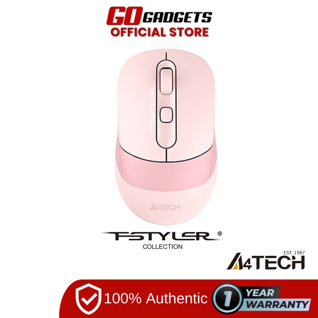 A4Tech Fstyler FB10C Rechargeable Bluetooth & 2.4ghz Wireless Mouse Baby Pink