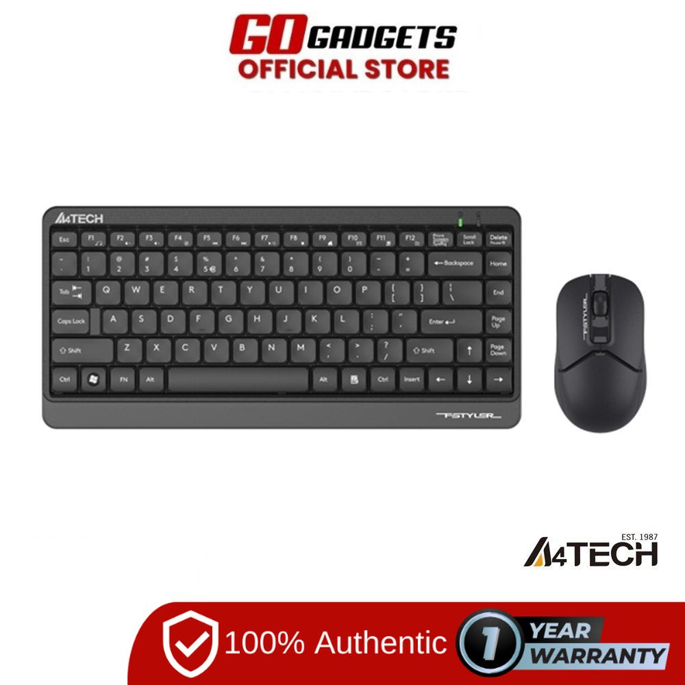 A4Tech Fstyler Fg1112 Wireless Compact Keyboard And Mouse Combo Black