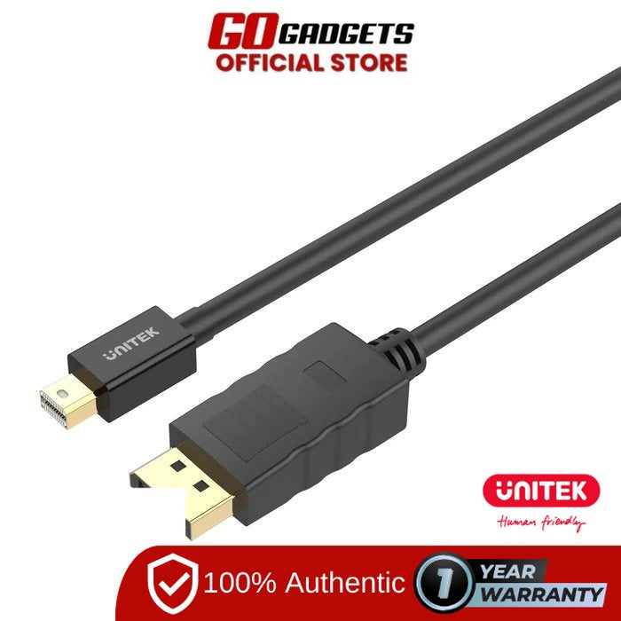 UNITEK Mini Display Port Male To Male 1.2 4k 60hz Cable Black 2m Y-C611bk