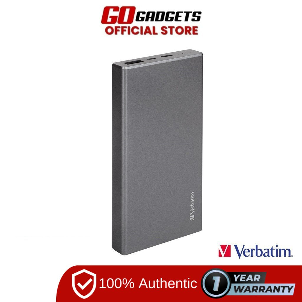 Verbatim 10000mah 18w Quick Charge 3.0 & Pd Compact Size Powerbank Gray 65837