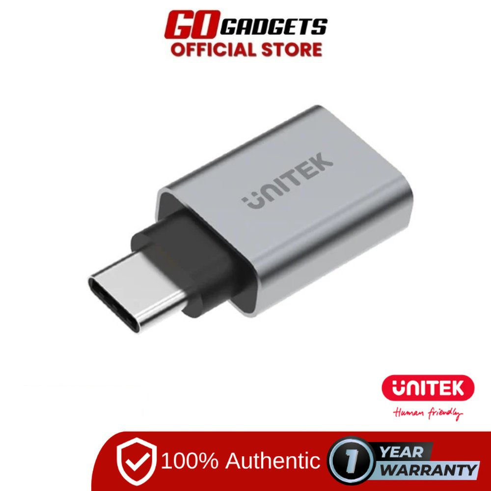 UNITEK USB-C Male To USB-A Female Aluminum Adapter Grey Y-A025cgy