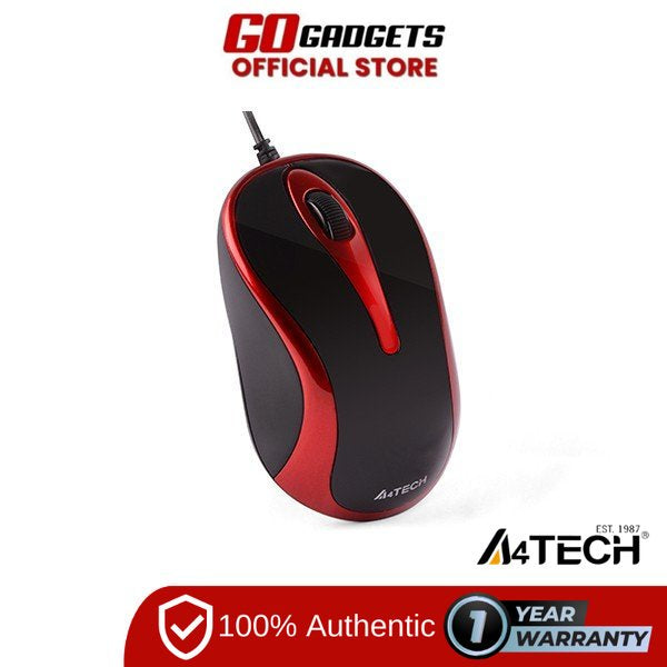 A4Tech N-350-2 V Track USB Wired Mouse Red Black