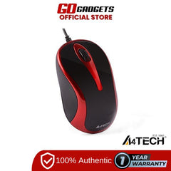 A4Tech N-350-2 V Track USB Wired Mouse Red Black