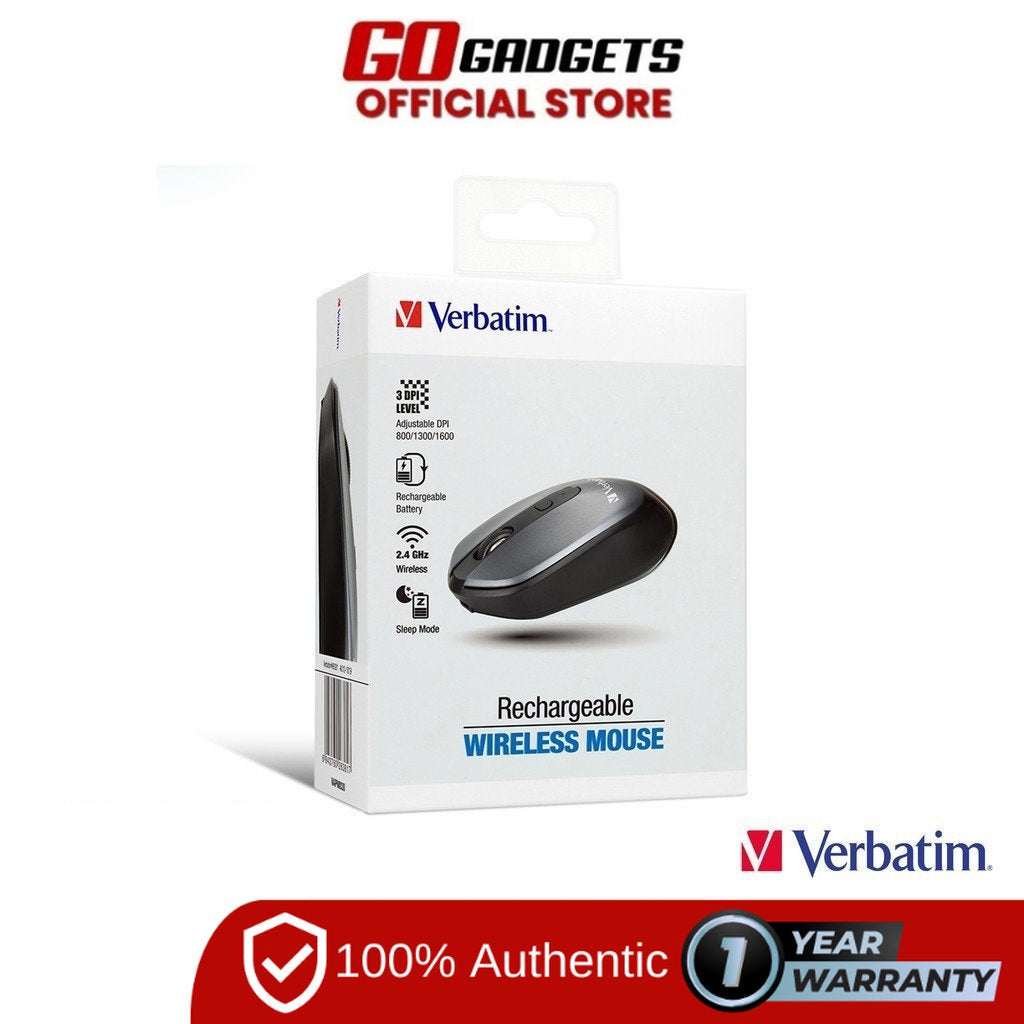 Verbatim Wireless Rechargeable Mouse Blue 66381