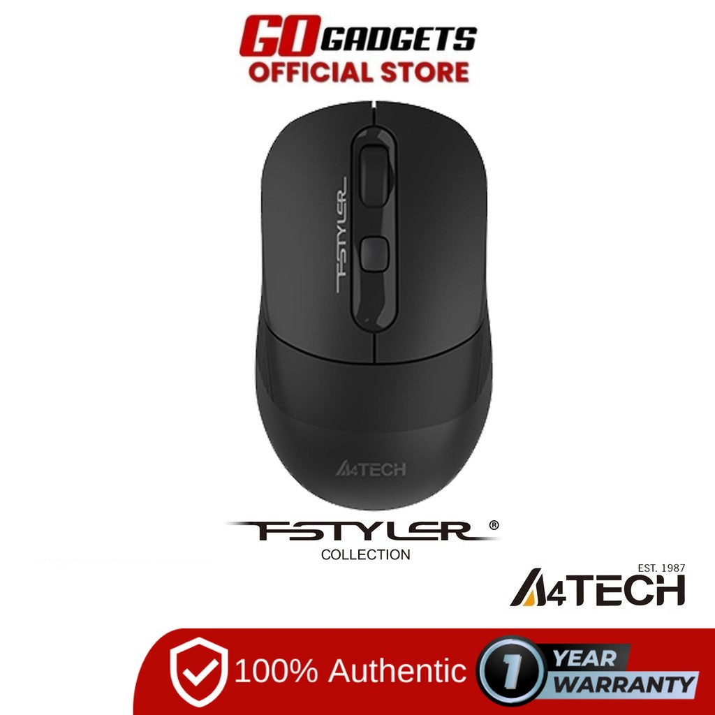 A4Tech Fstyler FB10C Rechargeable Bluetooth & 2.4ghz Wireless Mouse Stone Black