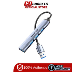 Vention 4-in-1 Mini USB Hub USB 3.0 0.15M Gray Metal Type CKOHB